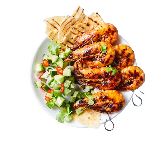 MEXICAN GRILLED PRAWNS W CHAPATHI